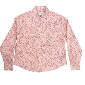Ryan Michael Womens Large Pink Floral 100% Silk Western Snap Button Down Shirt